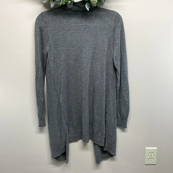 Ann Taylor Wool Blend Cardigan Sweater Gray Long Open Front S - Picture 2 of 16